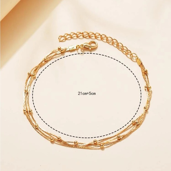 New bead layered ankle bracelet - Picture 3 of 3